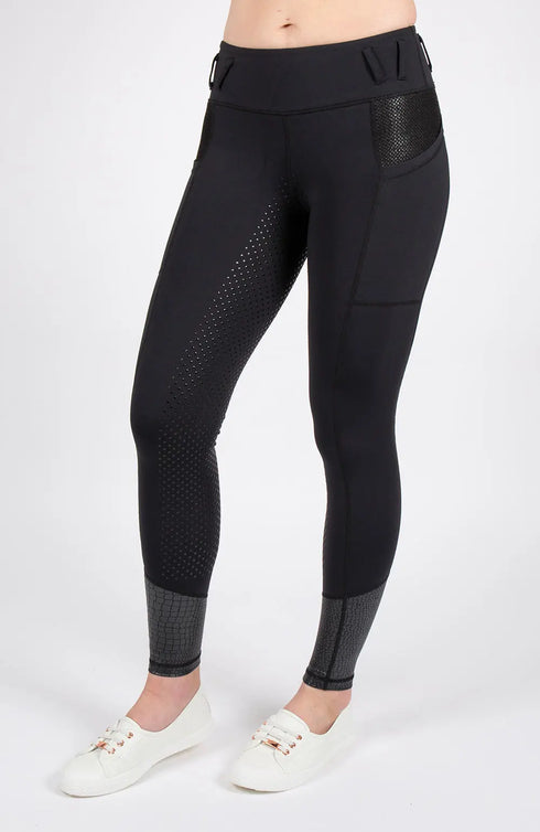 Youth Performance Riding Tights - Black Croc