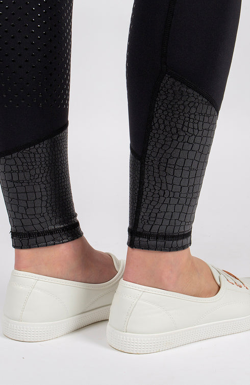 BARE Performance Riding Tights - Black Croc