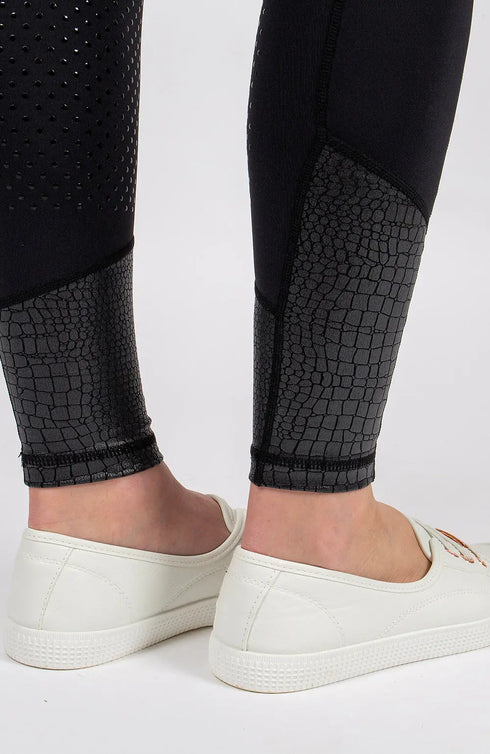 Youth Performance Riding Tights - Black Croc