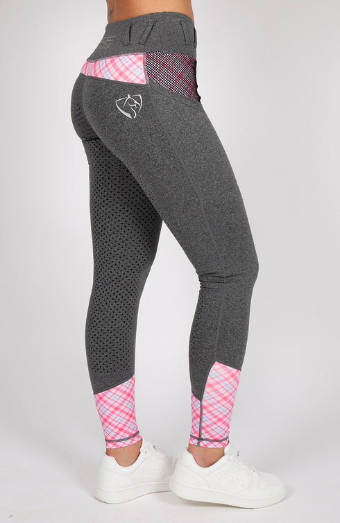 BARE Performance Riding Tights - Grey Roseberry