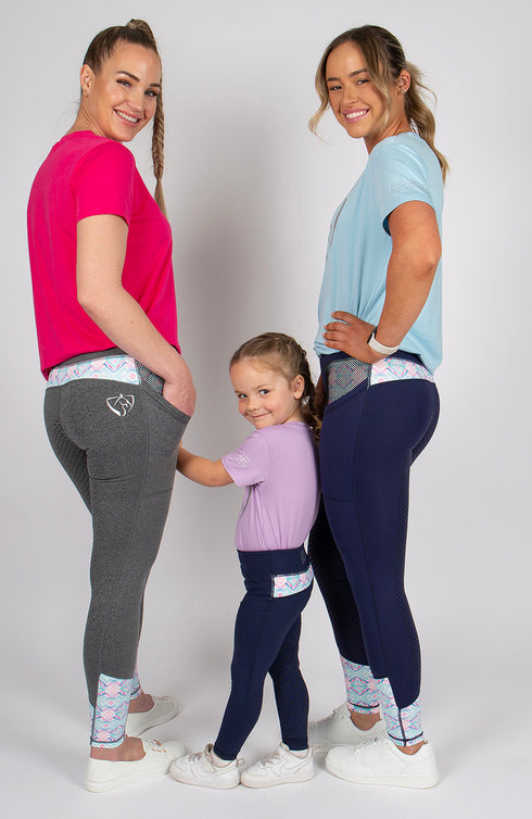 BARE Babes Performance Riding Tights - Navy Azure