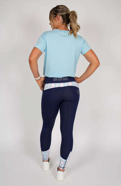 Youth Performance Riding Tights - Navy Azure BARE Equestrian