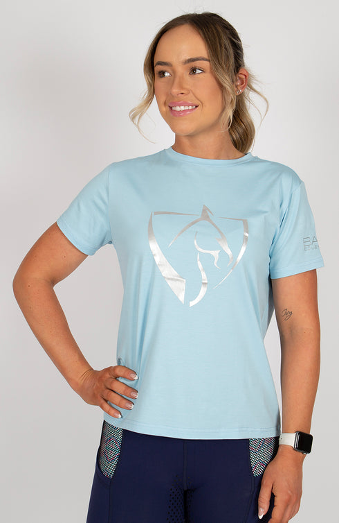 Youth BARE Silver Logo T-Shirt - Light Blue