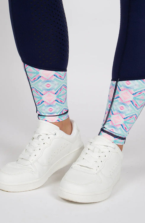 Youth Performance Riding Tights - Navy Azure