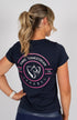 Youth BARE Emblem T-Shirt - Navy, Hot Pink and Silver