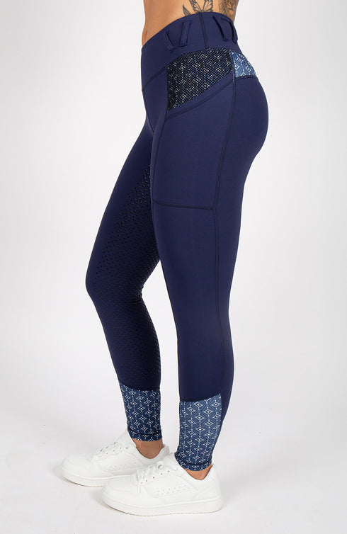 Youth Performance Riding Tights - Navy Nomad