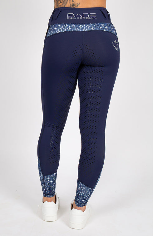 Youth Performance Riding Tights - Navy Nomad