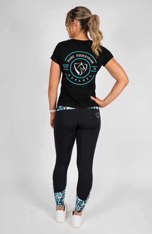 Youth BARE Emblem T-Shirt - Black and Teal