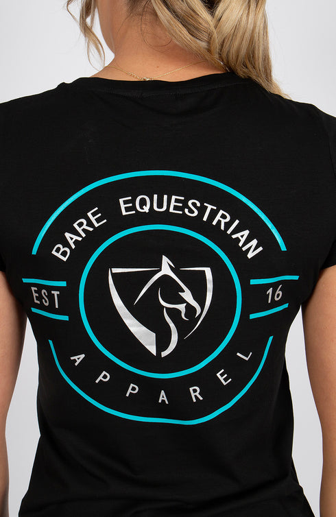 Youth BARE Emblem T-Shirt - Black and Teal