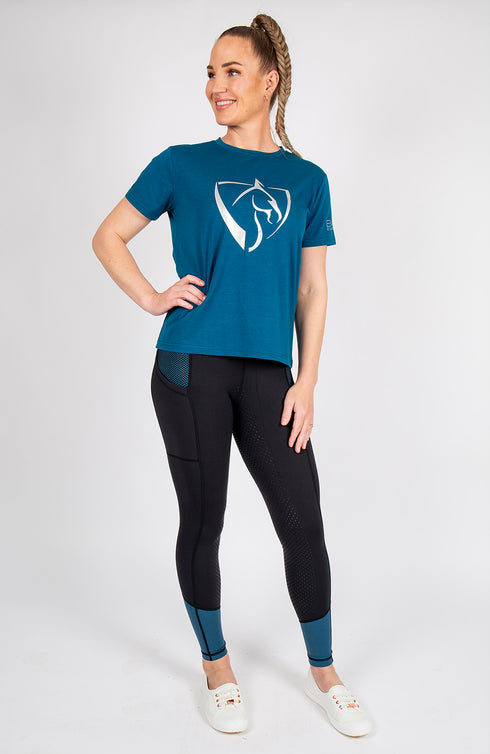BARE Performance Riding Tights - Teal Glamour