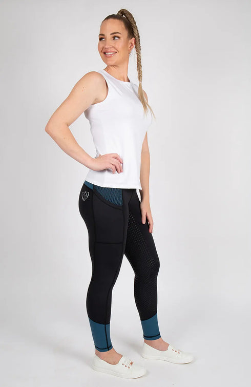BARE Performance Riding Tights - Teal Glamour