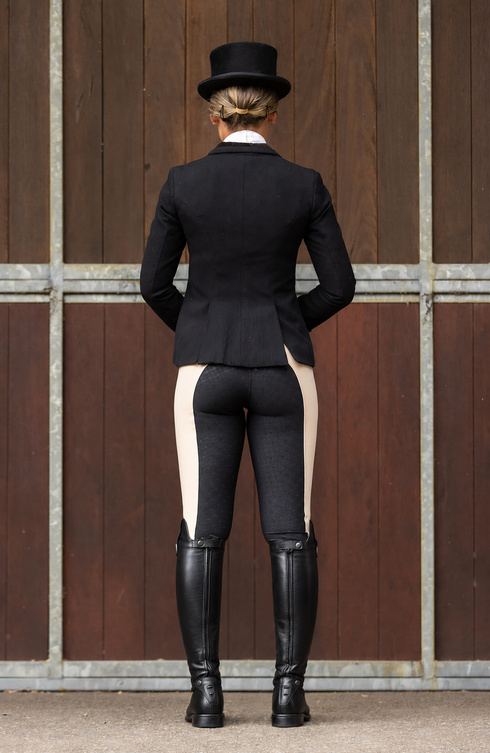 BARE Elite Sculpt Hybrid Breeches - Stone/Black Seat