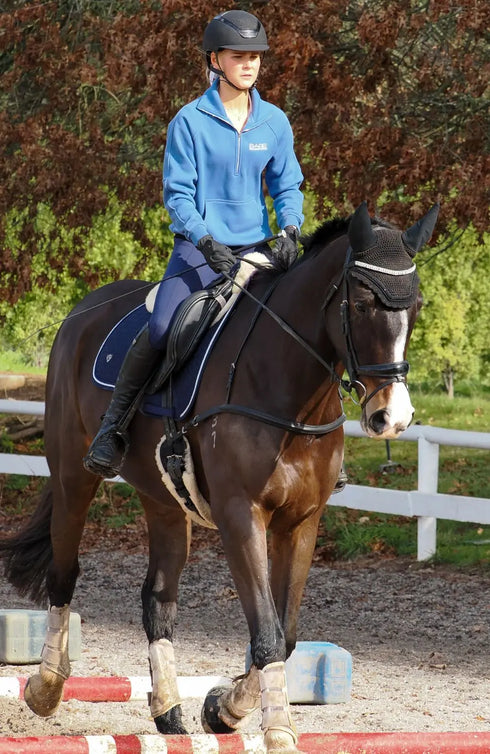 BARE Quarter Zip Teddy Pullover Sweater - Windsor Blue