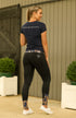 Youth Performance Riding Tights - Black Navy & Rose Gold