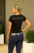 Youth Performance Riding Tights - Navy & Rose Gold