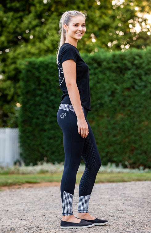 BARE Performance Riding Tights - Houndstooth