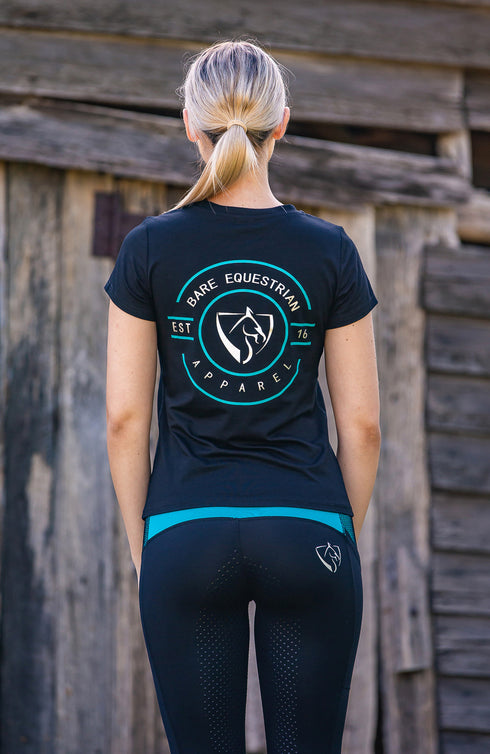 Youth BARE Emblem T-Shirt - Black and Teal