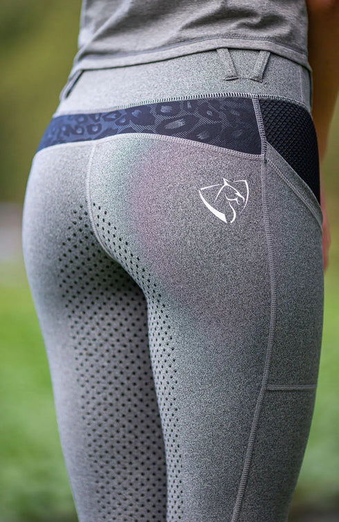 Youth Performance Riding Tights - Grey Cat