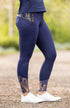Youth Performance Riding Tights - Navy & Rose Gold