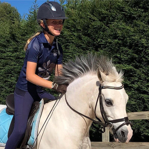 Youth Performance Riding Tights - Oxford Navy