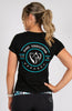 BARE Emblem T-Shirt - Black and Teal BARE Equestrian