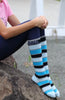 BARE Youth Cotton Sock - Navy / Teal / Silver BARE Equestrian