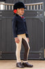 Youth 2-Tone Competition Tights - Stone/Havana Brown BARE Equestrian