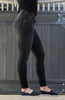 BARE Equestrian black denim riding breeches side detail