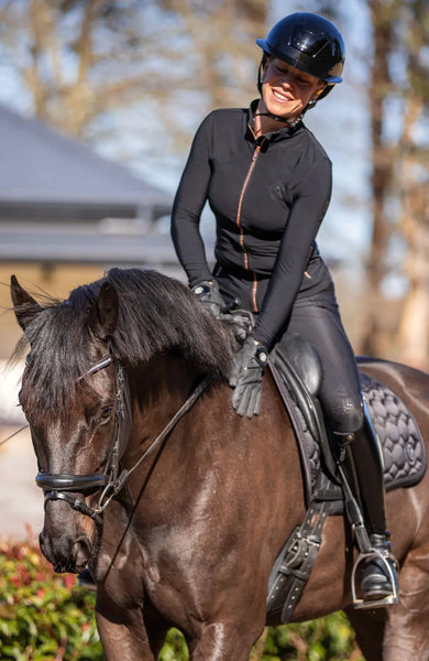 BARE Technical Riding Jacket - Black with Rose Gold – BARE Equestrian