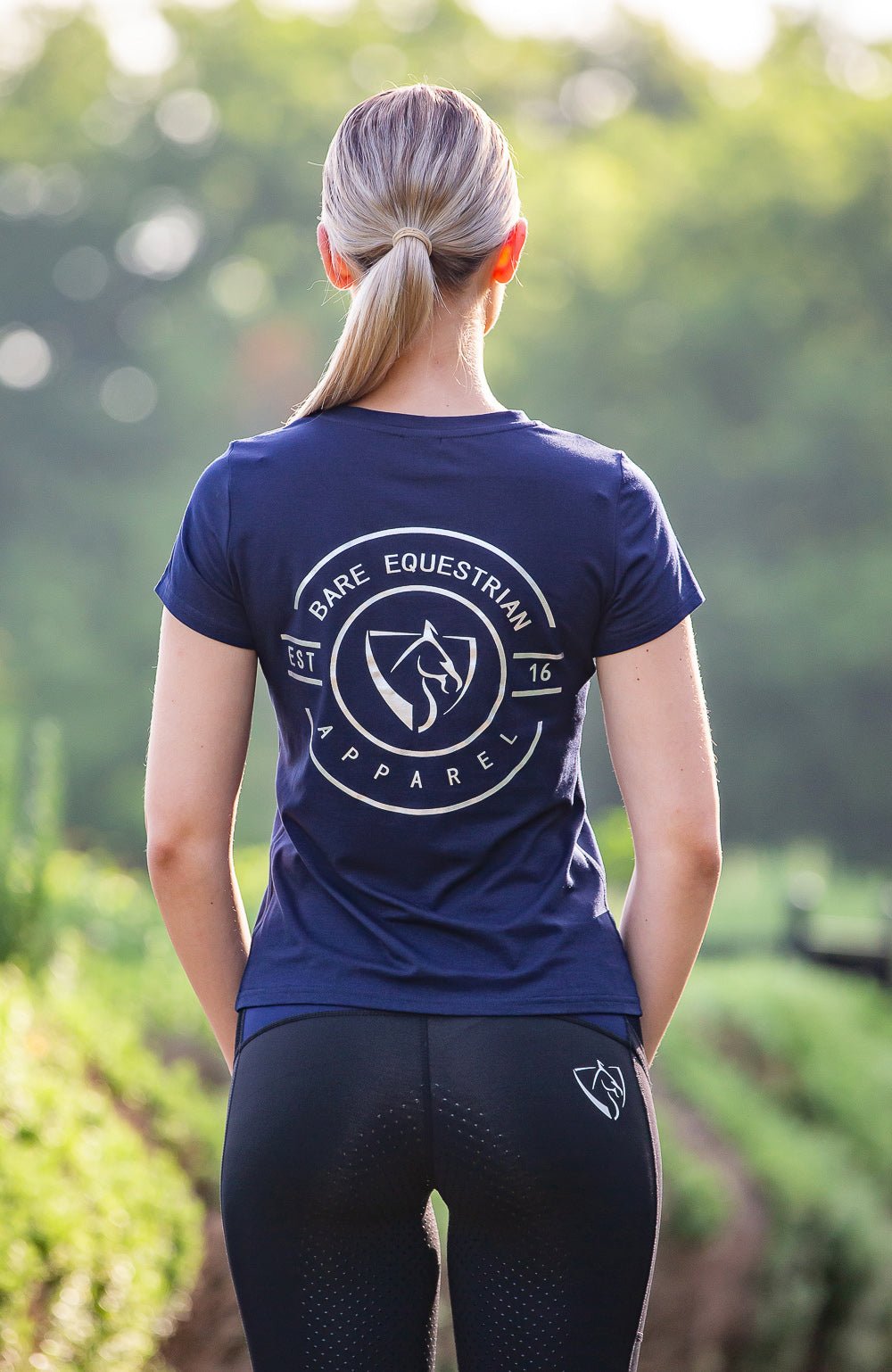 BARE Emblem T-Shirt - and Silver – Bare Equestrian