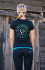 Youth BARE Emblem T-Shirt - Black and Teal BARE Equestrian